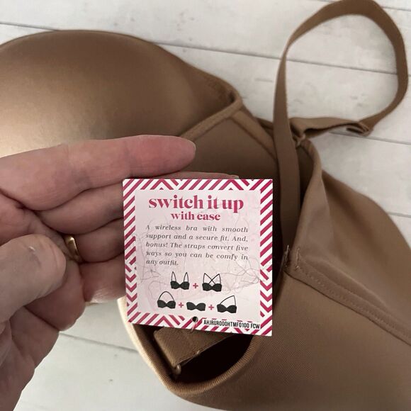 Maidenform Wireless Strapless Bra Women 38DDBeige ComfortGrip Convertible SE0015 - Picture 8 of 14